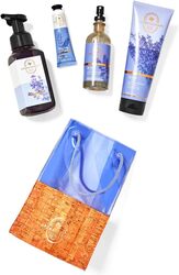 Bath & Body Works 4-Piece Lavender Vanilla Set for Women, Lavender Vanilla 5.3oz Body Mist, 8oz Body Cream, 10oz Body Wash and Foam Bath, 1oz Hand Cream