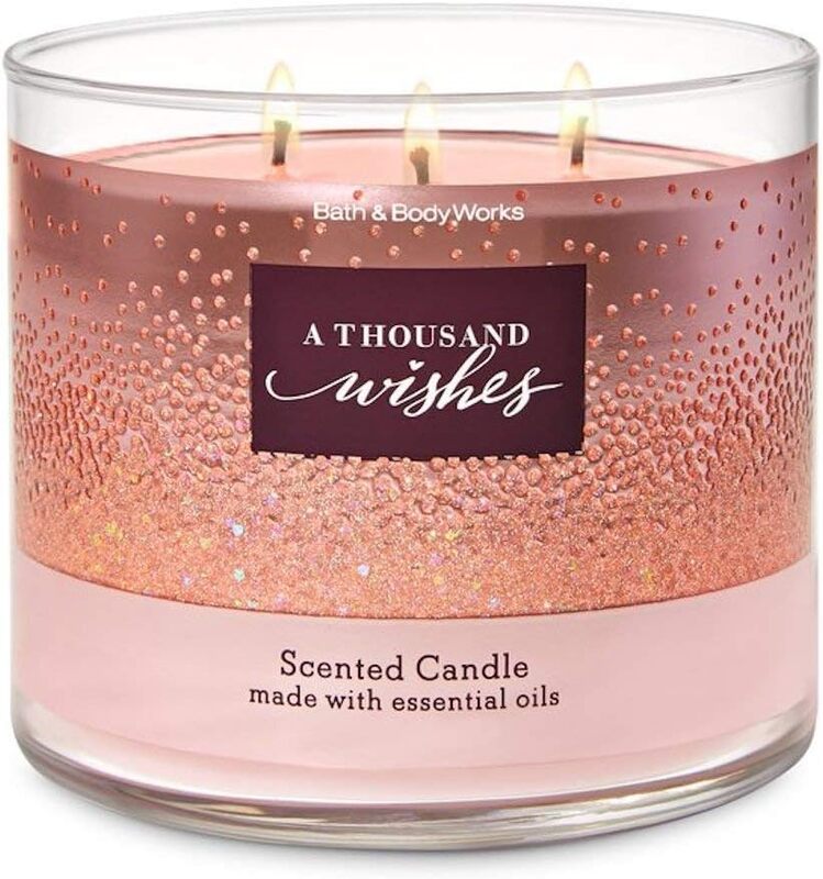 Bath & Body Works White Barn A Thousand Wishes 3-Wick Scented Candle, 14.5oz, Pink