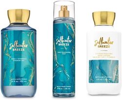 Bath & Body Works 3-Piece Saltwater Breeze New 2020 Daily Trio Gift Set for Women, 236ml Fine Fragrance Mist, 295ml Shower Gel, 236ml Super Smooth Body Lotion