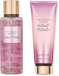 Victoria's Secret Velvet Petals Gift Set for Women Fragrance Mist 250ml Fragrance Lotion 236ml, Set