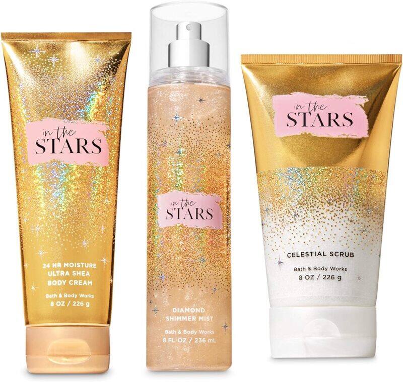 

Bath & Body Works 3-Piece In The Stars Gift Set for Women, 236ml Body Mist, 226g Body Cream, 226g Celestial Scrub