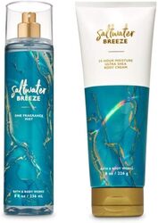 Bath & Body Works Saltwater Breeze Fine Fragrance Body Mist & Ultra Shea Body Cream Set