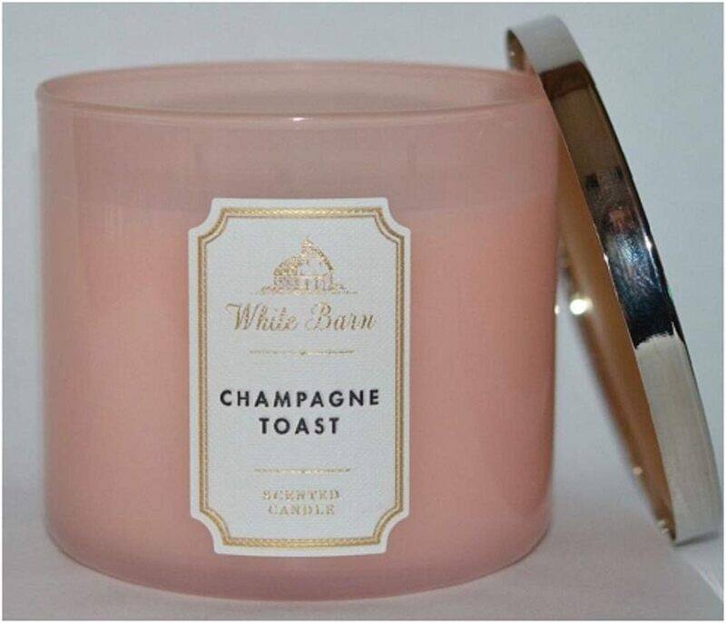 

Bath & Body Works White Barn Champagne Toast 3-Wick Scented Candle, Pink