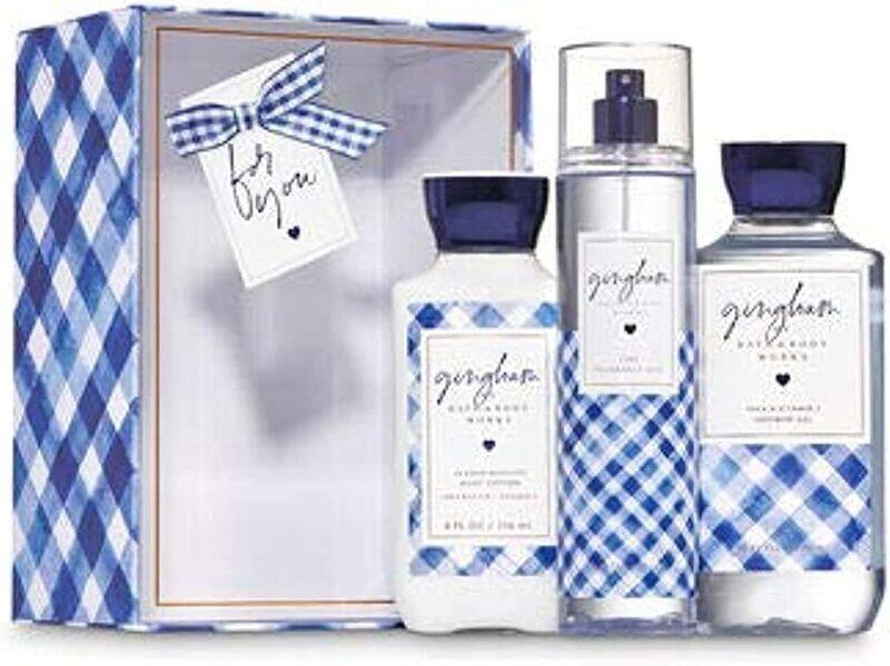 

Bath & Body Works Gingham Body Lotion 236ml, Fine Fragrance Mist 236ml & Shower Gel 295ml Gift Box Set for Women, Set