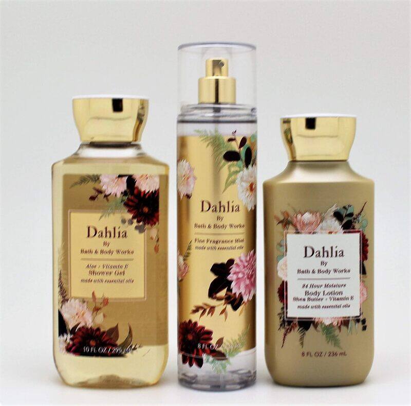 

Bath & Body Works 3-Piece Dahlia Daily Trio Set for Women, 236ml Body Mist, 295ml Shower Gel, 236ml Body Lotion