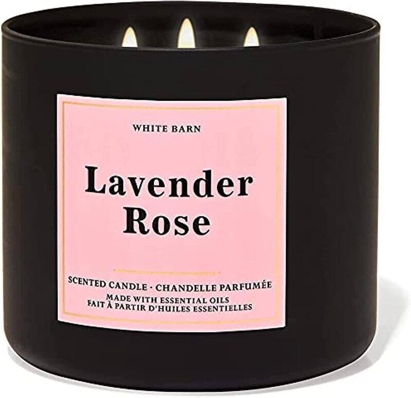 

Bath & Body Works Lavender Rose 3-Wick Scented Candles, 411gm, Black
