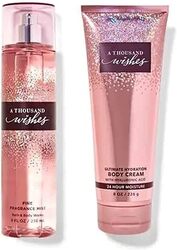 Bath & Body Works 2-Piece A Thousand Wishes Signature Collection Gift Set for Women, 236ml Fine Fragrance Mist, 8oz Ultra Shea Body Cream