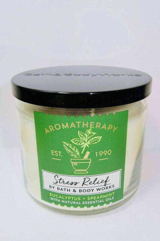 

Bath & Body Works Aromatherapy Stress Relief Scented Candle, White