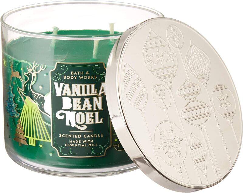 

Bath & Body Works Vanilla Bean Noel 3-Wick Scented Candle, 14.5oz, Green