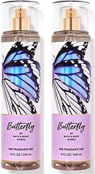 Bath and Body Works Butterfly Fine Fragrance Body Spray Mist Perfume Gift Set - Value Pack Lot of 2 (Butterfly)