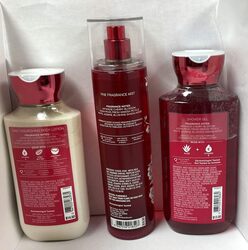 Bath & Body Works Japanese Cherry Blossom 10oz Shower Gel & 8oz Fragrance Body Mist & 8oz Body Lotion Set