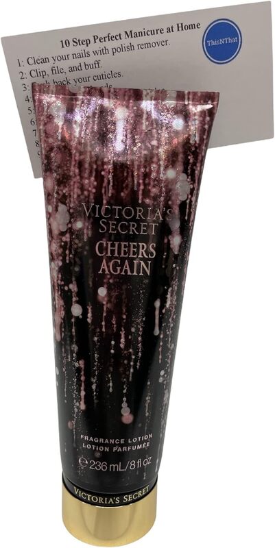 

ThisNThat Victorias Secret Fragrance Cheers Again Lotion with Tip Card Bundle, 8oz