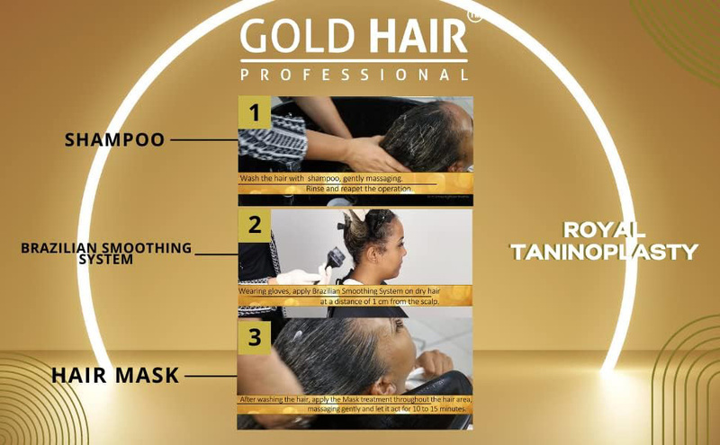 Gold Hair Professional Brazilian Smoothing System for All Hair Types, 1 Liter