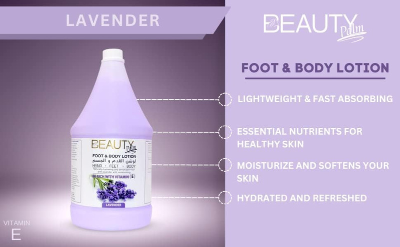 Beauty Palm Lavender Foot and Body Moisturiser Lotion, 3.78 Liter