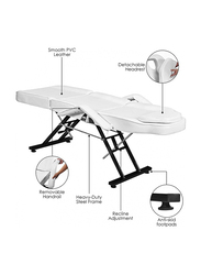 Weun Adjustable Massage Table Massage Bed with Stool & 3-Section Folding, Set