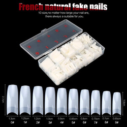 Amzandiniu French Style Fakes Acrylic False Nails Tip, 500 Pieces, White