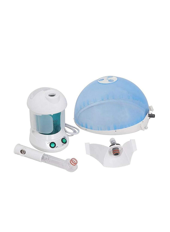 2 in 1 Salon Portable Mini Table Hair & Facial Steamer with Cap Bonnet Hood, Multicolour