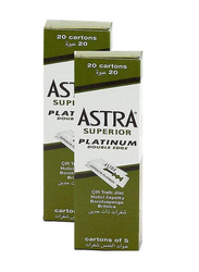 Astra Superior Platinum Double Edge Razor Blades, 2 x 100 Pieces