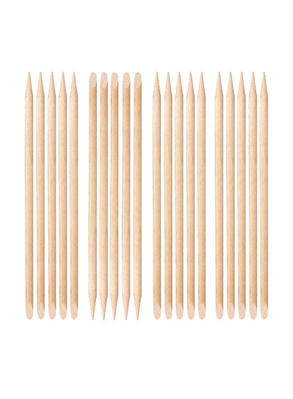 Col. Co Yimart Nail Art Cuticle Pusher Remover Manicure Pedicure Tool Wood Sticks, 100 Pieces, Orange