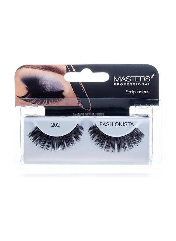 Masters Professional Strip Eye Lashes, 202, Black