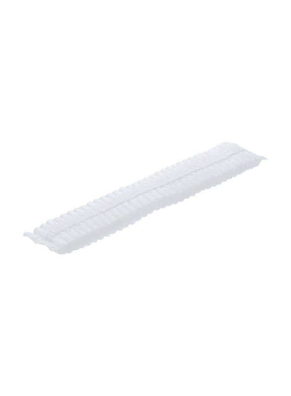 Dfbtyg Disposable Shower Pleated Anti Non Woven Paper Caps White, 100 Pieces