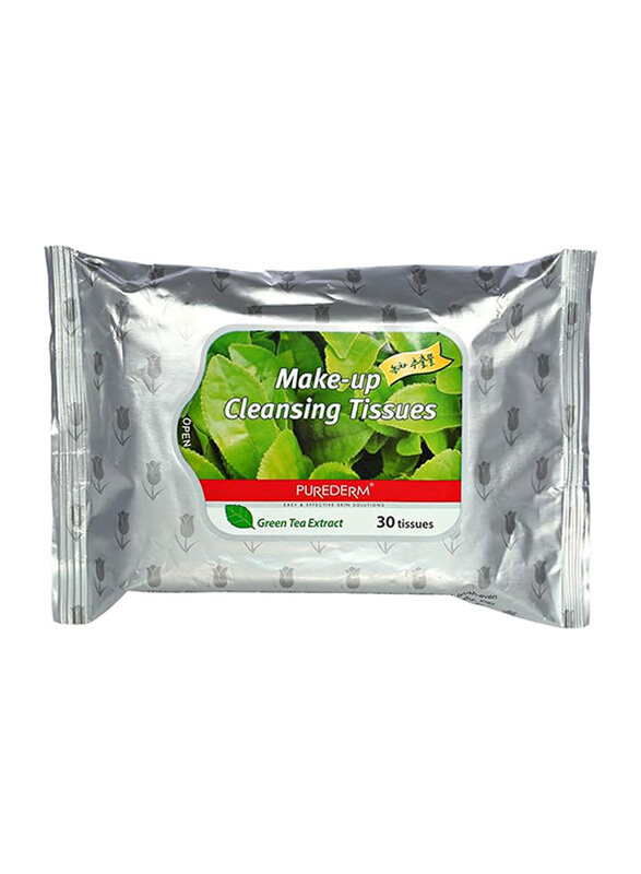 

Purederm Make-Up Cleansing Tissues, Green