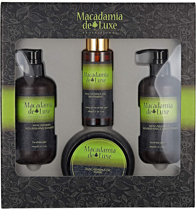 Macadamia De luxe Oil Treatment, Nourishing Conditioner & Nourishing Shampoo Set, 3 Pieces