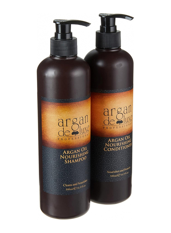 Argan De Luxe 100% Pure Organic Moroccan Argan Oil Nourishing Shampoo & Conditioner 500ml, Set