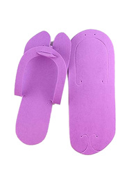 Texu Indoor Disposable Slippers Pedicure Salon holtel Travel Usage Foot Spas Soft Foam Flip Flops Women Slides, 12 Pieces, Purple