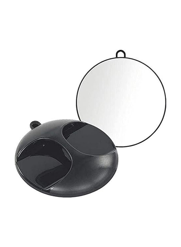 Global Star Round Mirror with Handle, Black