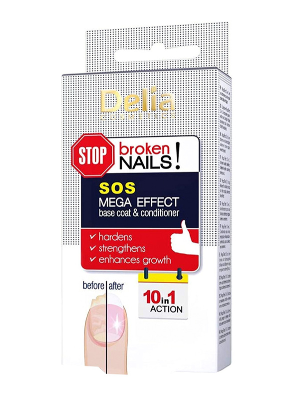 Delia Broken Nail SOS Mega Effect 10-in-1 Action, 11ml, Clear