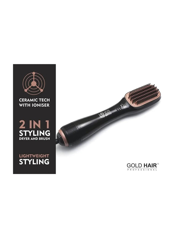 Gold Hair Professional Hair Styler 2-in-1, Black