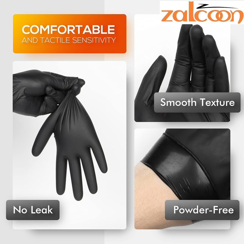 Falcon Powder Free Black Vinyl Gloves, 100-Piece x Small
