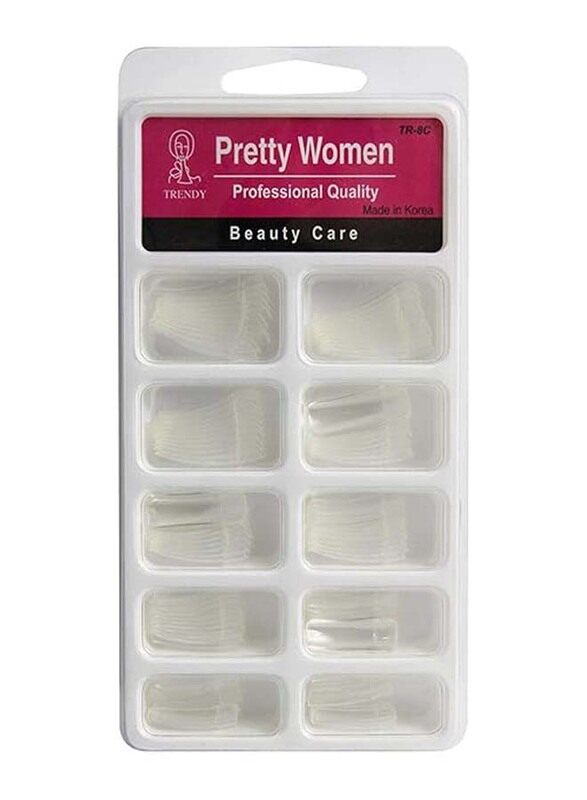 

Pretty Woman A-100N/TR-8C Korea Nail Tips, Clear