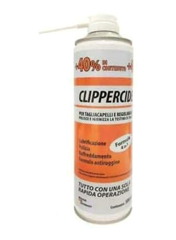Clippercide 5-in-1 Formula Spray for Hair Clippers, 15oz, White/Orange