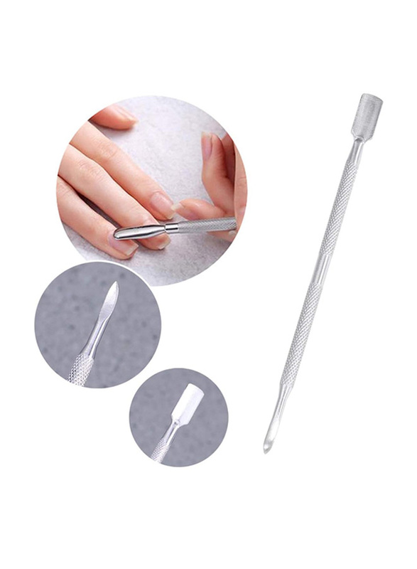 Mobestech Cuticle Pusher Nail Polish Remover Gel Polish Remover Stainless Steel Manicure Tool Set, Silver
