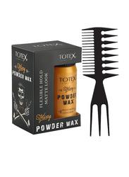 Totex Hair Styling Texturising Thickening Dust Styler Wax Volumizing Powder with Hair and Beard Styling Comb No 2, 20g