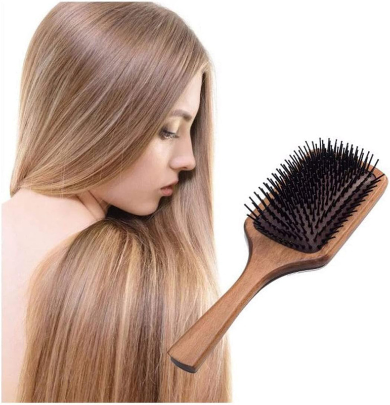 Gold Hair Professional Wooden Paddle Hair Brush, 1 Piece