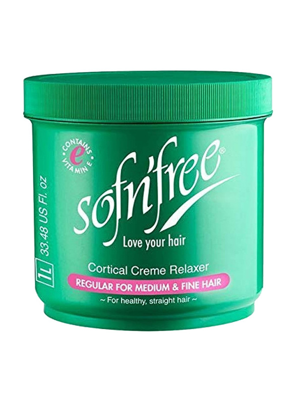 Sofn'free Regular Medium & Fine Hair Cortical Creme Relaxer, 1 Liter