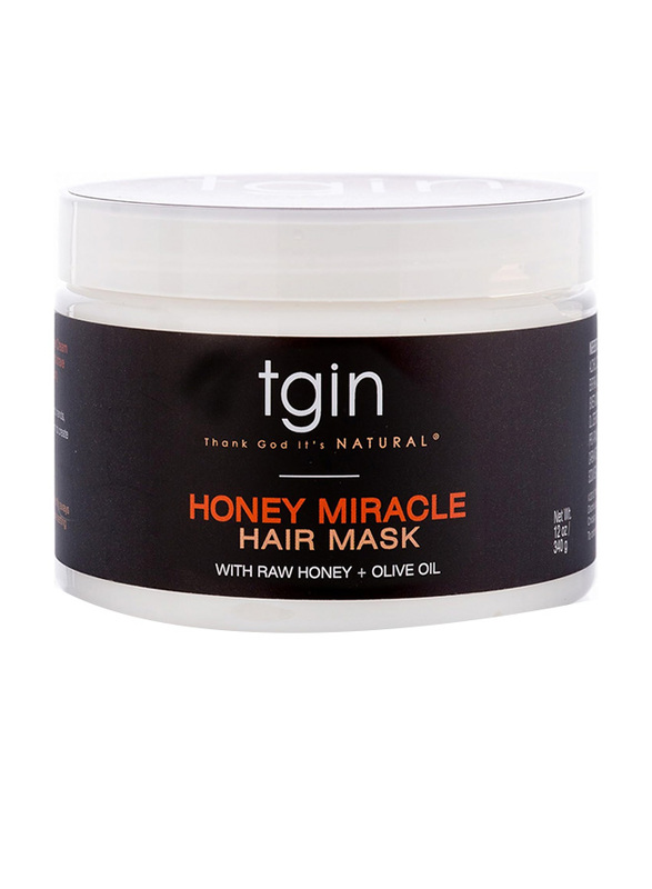 Tgin Honey Miracle Hair Mask Deep Conditioner With Raw & Olive Oil For Natural and Dry Curly Hair, 12 Oz