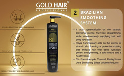 Gold Hair Professional Brazilian Smoothing System for All Hair Types, 1 Liter