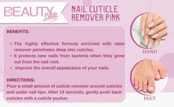 Beauty Palm Hand & Feet Active & Fast Cleansing Nail Cuticle Remover, 1000ml, Pink