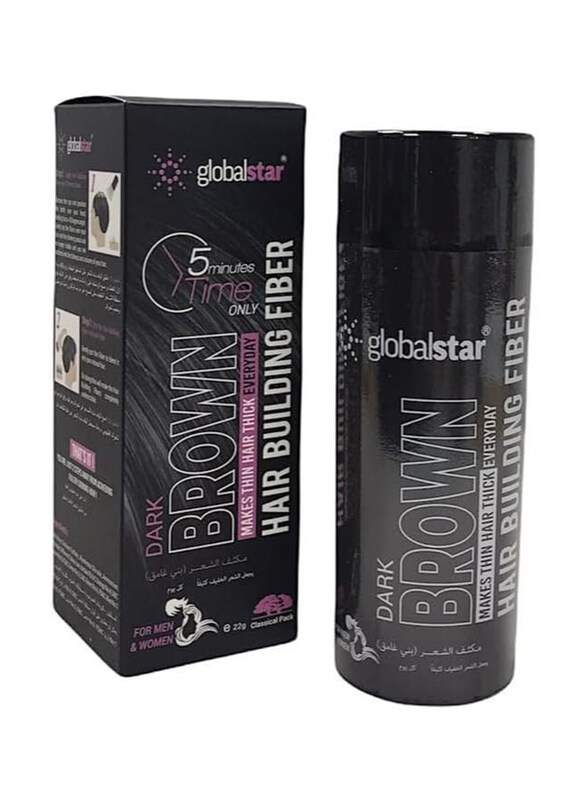 

Globalstar Hair Building Fibers for All Hair Types, 22gm, Dark Brown