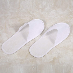 Vobor Disposable Slippers Toweling Disposable Non-Skid Slippers, 10 Pieces, White