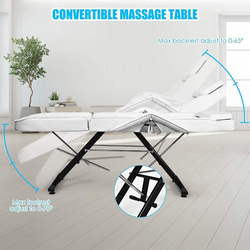 Weun Adjustable Massage Table Massage Bed with Stool & 3-Section Folding, Set