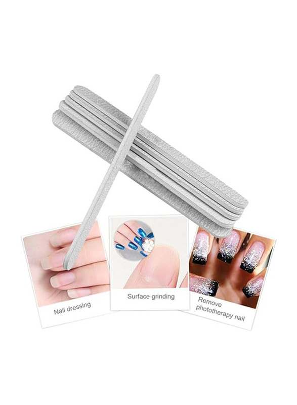 Demiawaking Straight Nail Files Coating Cuticle Remover, 10 Pieces, Silver