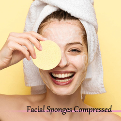 120-Piece Compressed Facial Sponges for Washing, Exfoliating & Makeup Removal, Yellow