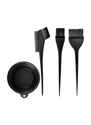 Moonmini Hair Dye Color Brush & Bow, 4 Piece, Black