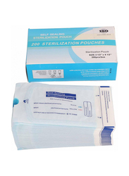 200-Piece Self-Sealing Oral Sterilization Bag, White Blue