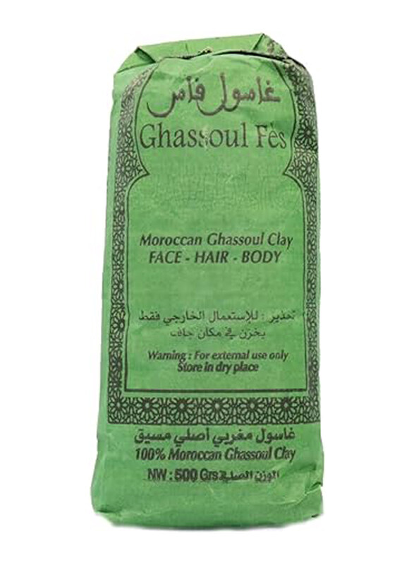 

Ghassoul Fes Original Moroccan Clay Natural Mud for Face & Body, 500 gm